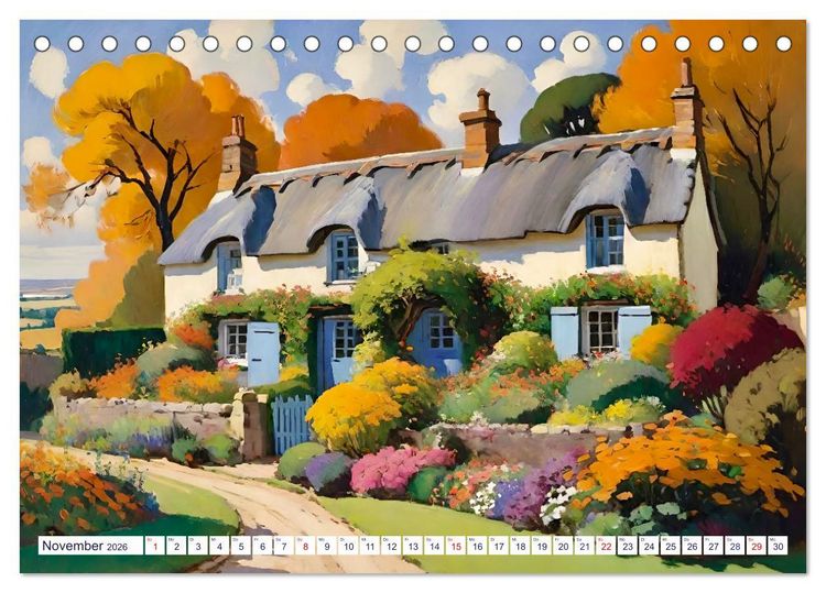 Produktbild: Englische Cottages (Tischkalender 2026 DIN A5 quer), CALVENDO Monatskalender