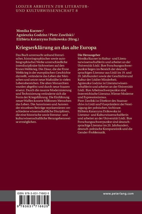 Produktbild: Kriegserkl&auml;rung an das alte Europa