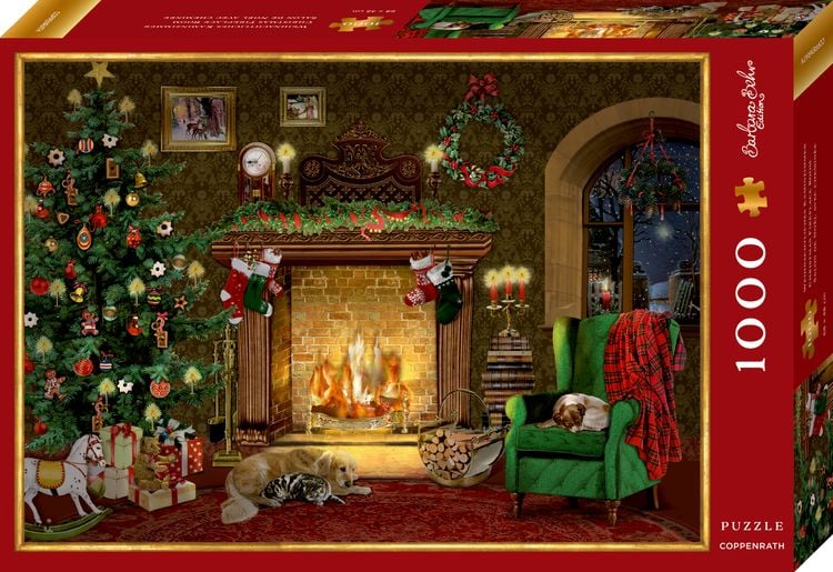 Produktbild: Coppenrath - Edition Barbara Behr - Puzzle - Weihnachtliches Kaminzimmer, 1000 Teile