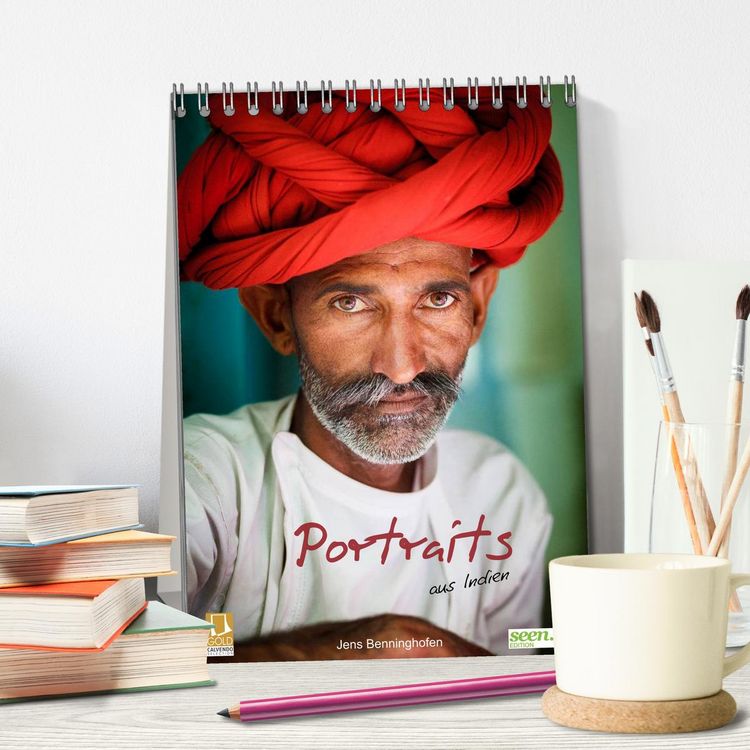 Produktbild: Portraits aus Indien (Tischkalender 2026 DIN A5 hoch), CALVENDO Monatskalender