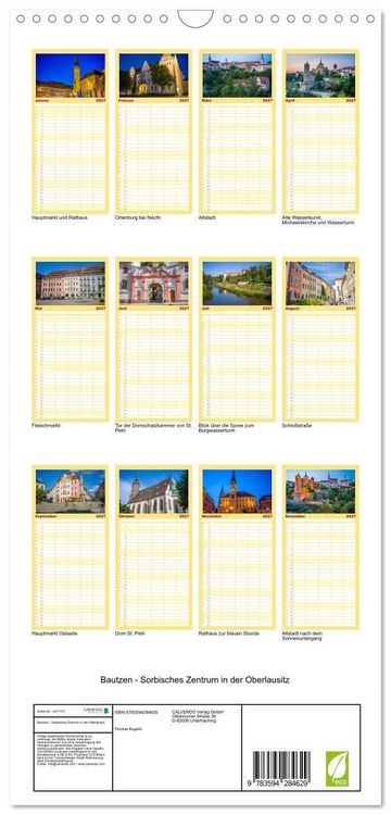 Produktbild: Familienplaner 2027 - Bautzen - Sorbisches Zentrum in der Oberlausitz mit 5 Spalten (Wandkalender, 21 x 45 cm) CALVENDO