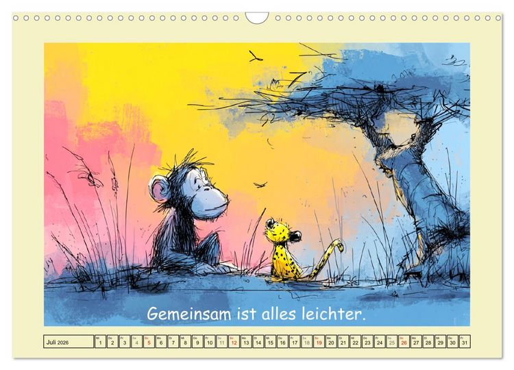 Produktbild: Entz&uuml;ckende Baumkinder. Schimpansen und Weisheiten (Wandkalender 2026 DIN A3 quer), CALVENDO Monatskalender