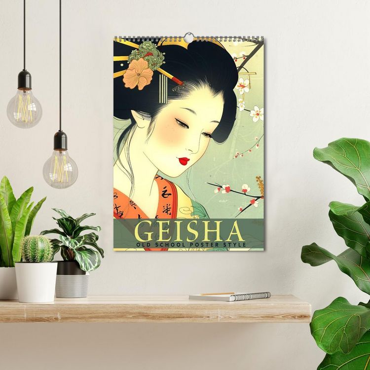 Produktbild: Geisha - Old School Poster Style (Wandkalender 2026 DIN A3 hoch), CALVENDO Monatskalender