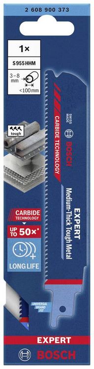Produktbild: Bosch Accessories 2608900373 EXPERT &lsquo;Medium-Thick Tough Metal&rsquo; S 955 HHM S&auml;bels&auml;geblatt, 1&nbsp;St&uuml;ck S&auml;geblatt-L&auml;nge 150 mm 1 St.