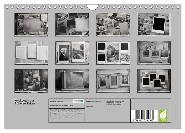 Produktbild: Anekdoten aus fr&uuml;heren Zeiten (Wandkalender 2026 DIN A4 quer), CALVENDO Monatskalender