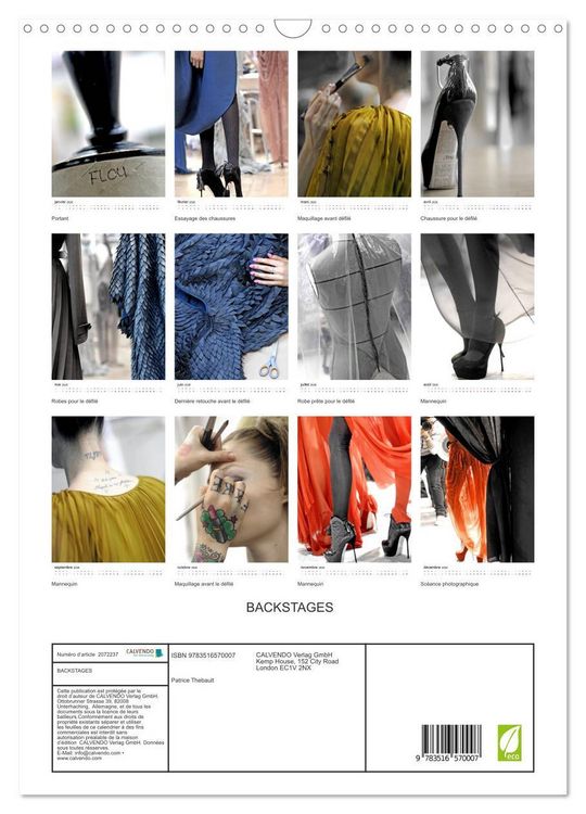 Produktbild: BACKSTAGES (Calendrier mural 2026 DIN A3 horizontal), CALVENDO calendrier mensuel