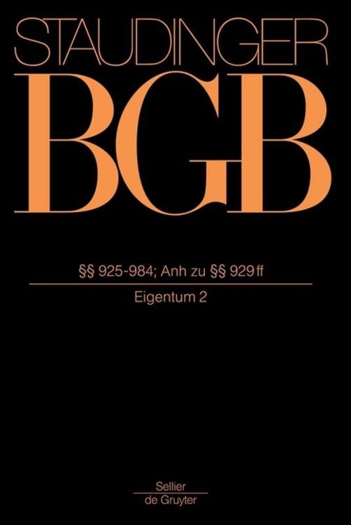 Produktbild: &sect;&sect; 925-984; Anh zu &sect;&sect; 929 ff