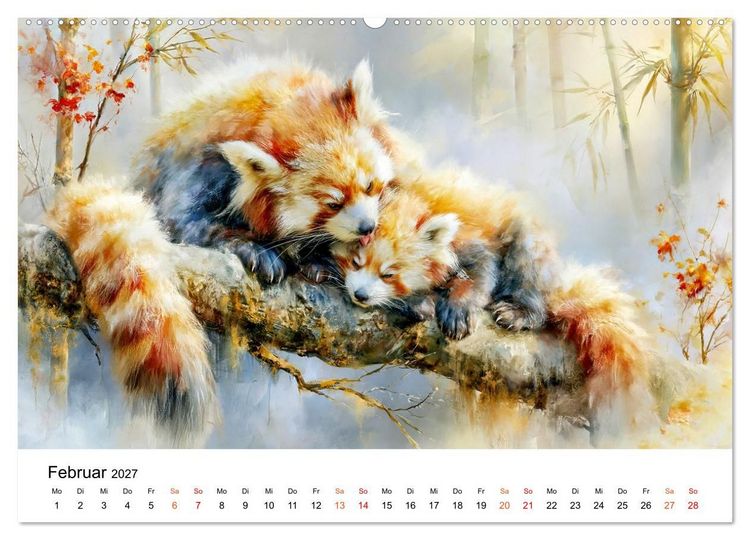 Produktbild: Roter Panda - Tierische Eleganz (Wandkalender 2027 DIN A2 quer), CALVENDO Monatskalender