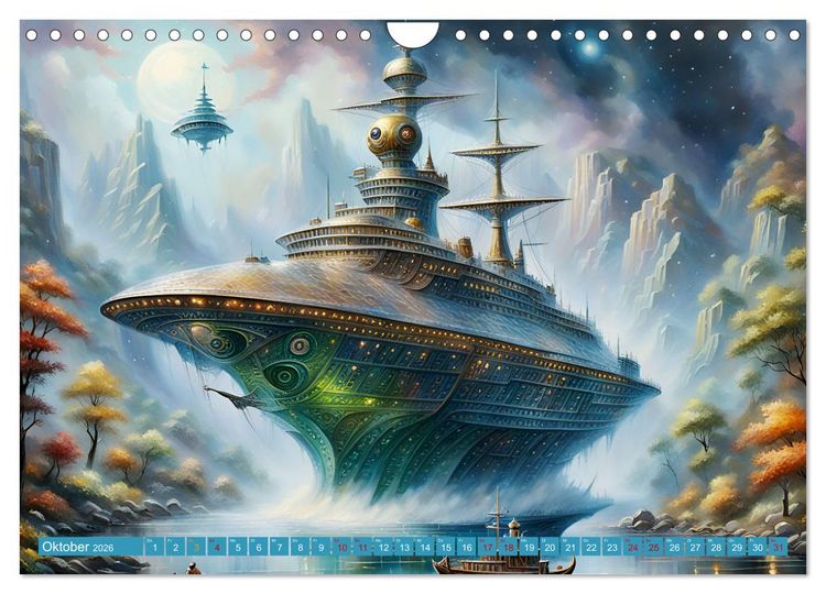 Produktbild: Futuristische Giganten Eine Welt von Morgen (Wandkalender 2026 DIN A4 quer), CALVENDO Monatskalender