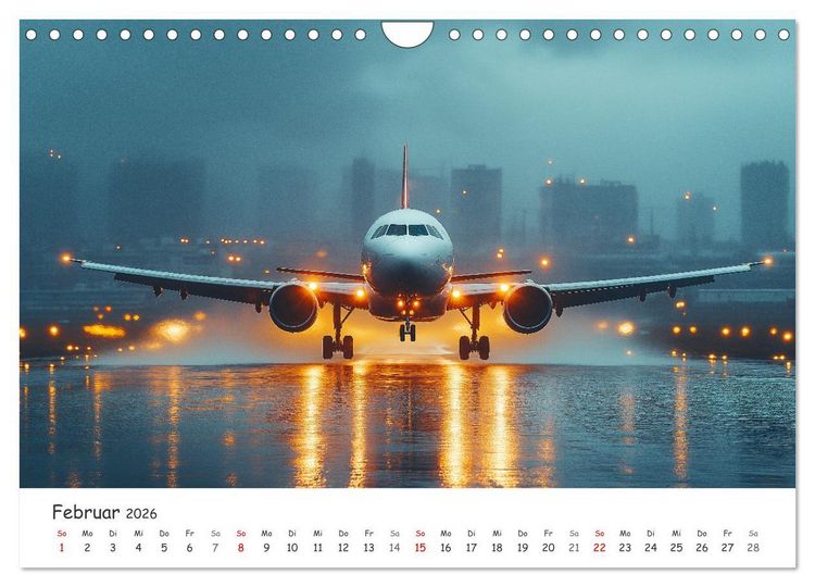 Produktbild: Flugzeugkalender - Die sch&ouml;nsten Passagiermaschinen (Wandkalender 2026 DIN A4 quer), CALVENDO Monatskalender