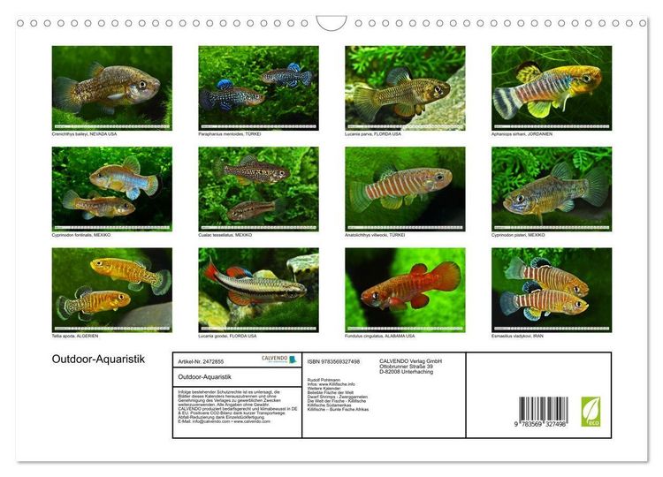 Produktbild: Outdoor-Aquaristik (Wandkalender 2027 DIN A3 quer), CALVENDO Monatskalender