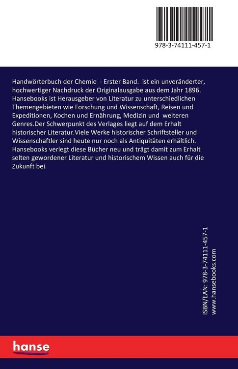 Produktbild: Handw&ouml;rterbuch der Chemie