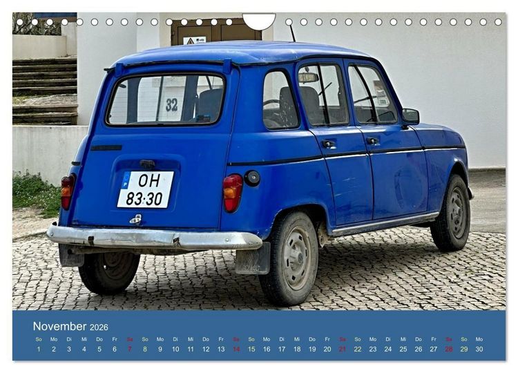 Produktbild: Kultauto aus Frankreich - Renault 4 (Wandkalender 2026 DIN A4 quer), CALVENDO Monatskalender