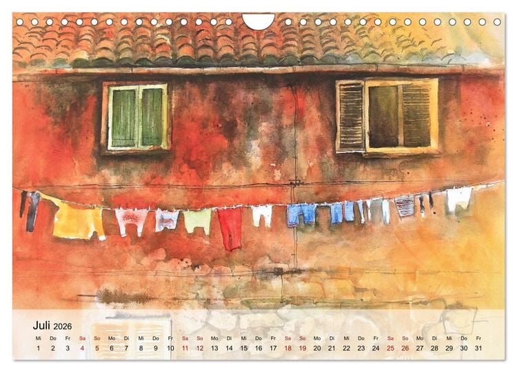Produktbild: Aquarell auf Reisen - mit Eckard Funck (Wandkalender 2026 DIN A4 quer), CALVENDO Monatskalender