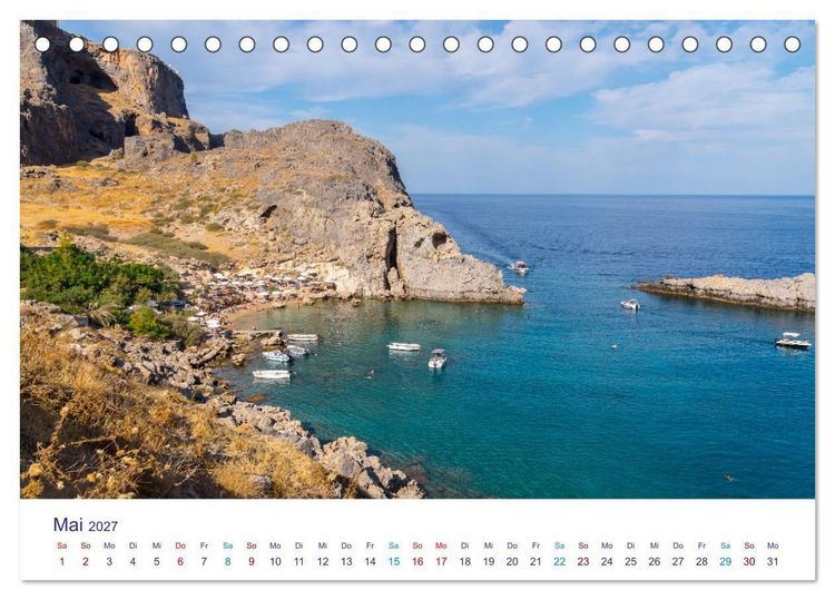 Produktbild: Str&auml;nde der Insel Rhodos (Tischkalender 2027 DIN A5 quer), CALVENDO Monatskalender