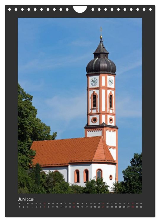 Produktbild: Kircht&uuml;rme im Landkreis F&uuml;rstenfeldbruck (Wandkalender 2026 DIN A4 hoch), CALVENDO Monatskalender
