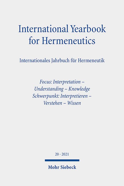Produktbild: International Yearbook for Hermeneutics / Internationales Jahrbuch f&uuml;r Hermeneutik