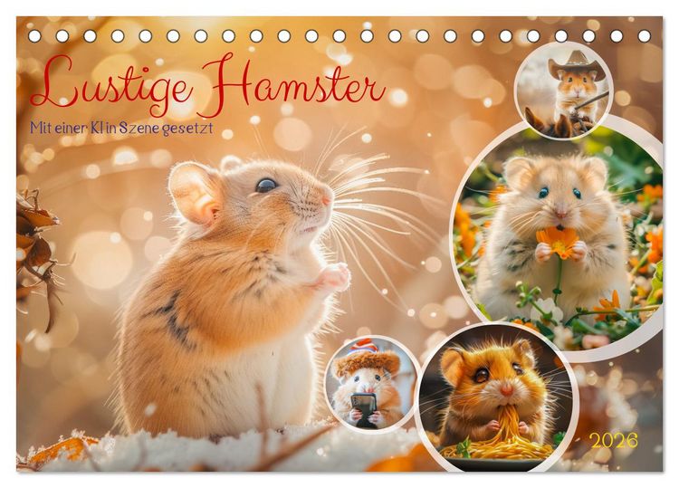 Produktbild: Lustige Hamster (Tischkalender 2026 DIN A5 quer), CALVENDO Monatskalender