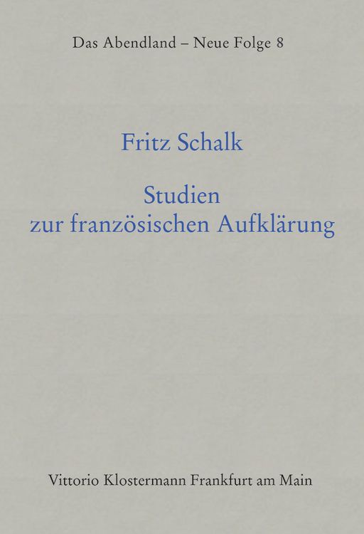 Produktbild: Studien zur franz&ouml;sischen Aufkl&auml;rung