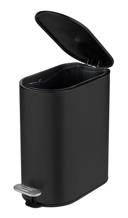Produktbild: Kosmetikeimer Mod. Collungo, 5L, schwarz, Metall, 14x28,5x29,5 cm, easy-close Absenkautomatik