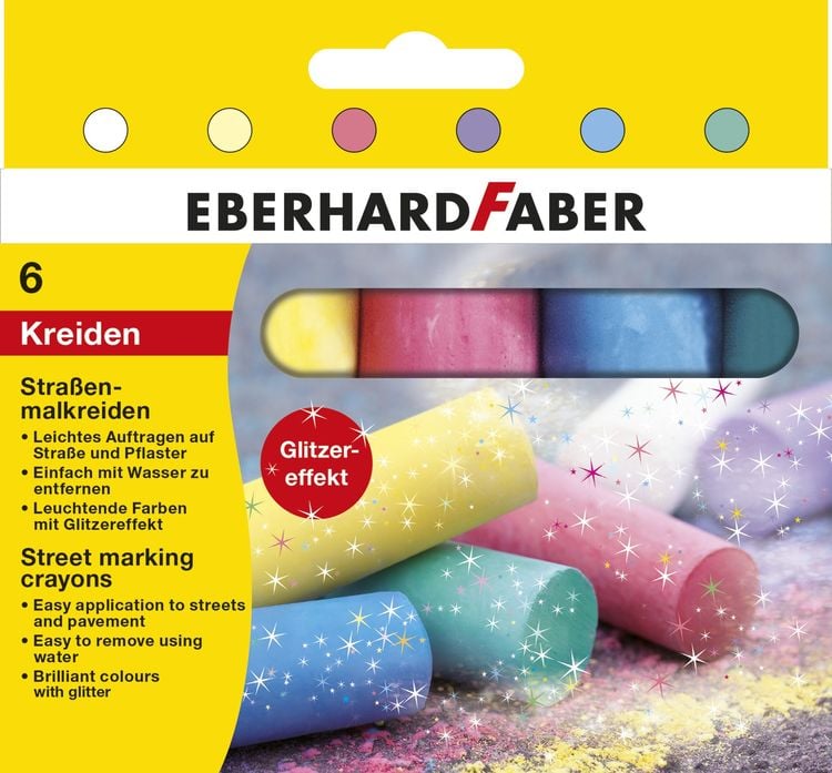 Bild vom Artikel Eberhard Faber 526504 - Straßenmalkreiden Glitzer, 6er Set vom Autor 
