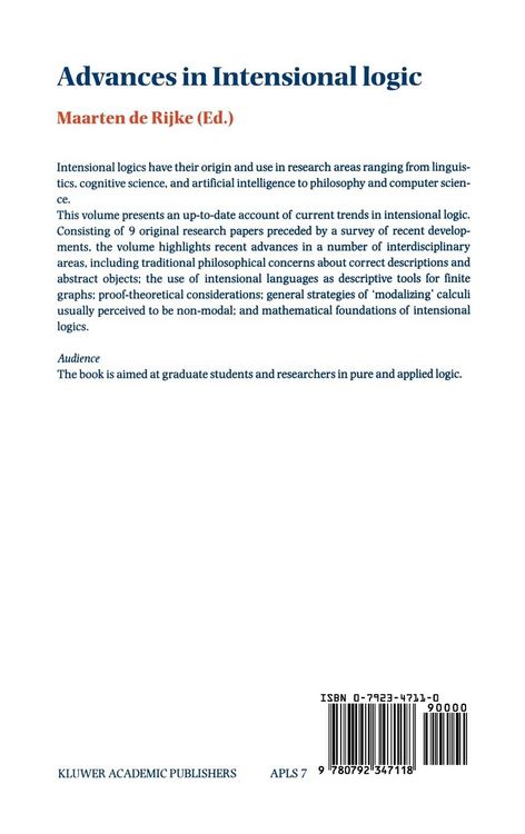 Produktbild: Advances in Intensional Logic