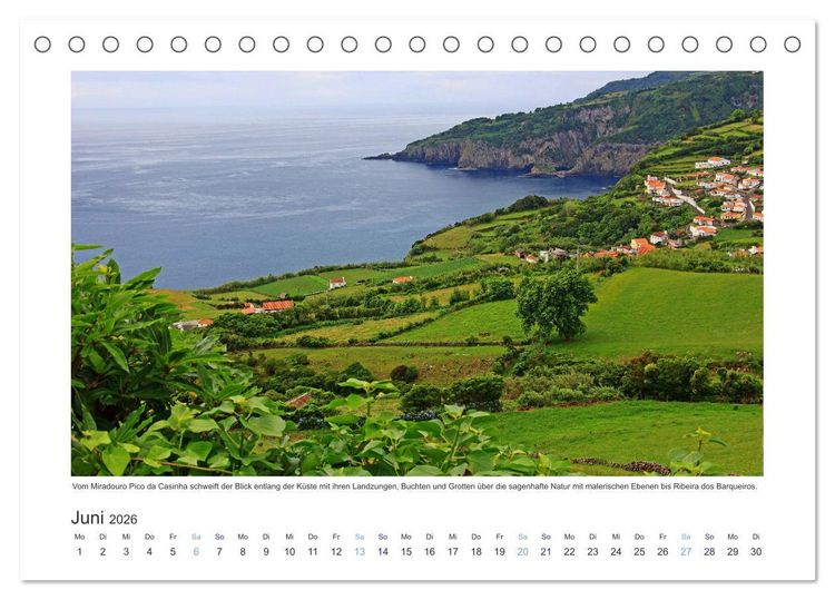 Produktbild: Azoren-Insel Flores - Farbtupfer auf einem erloschenen Vulkan Portugals (Tischkalender 2026 DIN A5 quer), CALVENDO Monatskalender