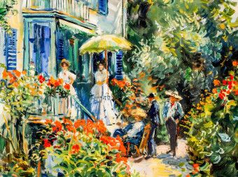 Produktbild: CALVENDO Puzzle Impressionistische Villa mit Menschen auf der Treppe im Garten | 2000 Teile Lege-Gr&ouml;&szlig;e 90x67cm Foto-Puzzle f&uuml;r gl&uuml;ckliche Stunden