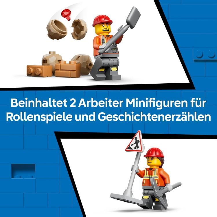 Produktbild: LEGO City 60480 Gelber Baggerlader, Baufahrzeug mit wirklichkeitsgetreuen Funktionen