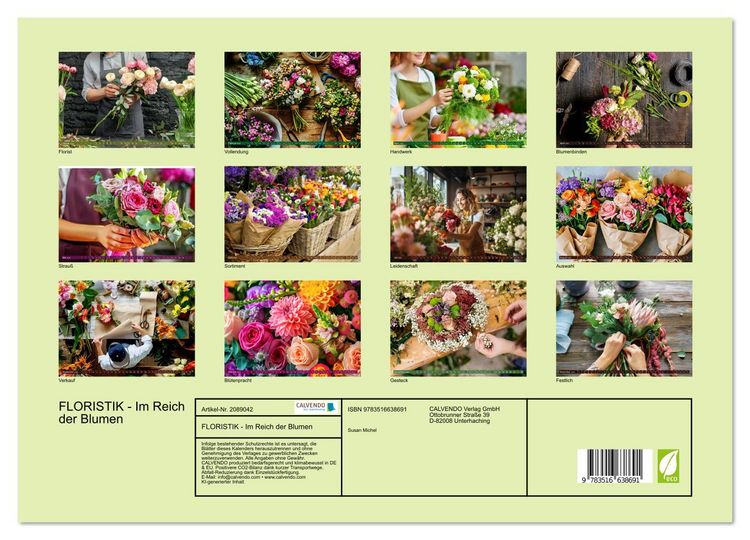 Produktbild: FLORISTIK - Im Reich der Blumen (hochwertiger Premium Wandkalender 2026 DIN A2 quer), Kunstdruck in Hochglanz