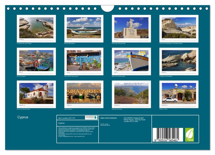 Produktbild: Cyprus (Wall Calendar 2026 DIN A4 landscape), CALVENDO 12 Month Wall Calendar