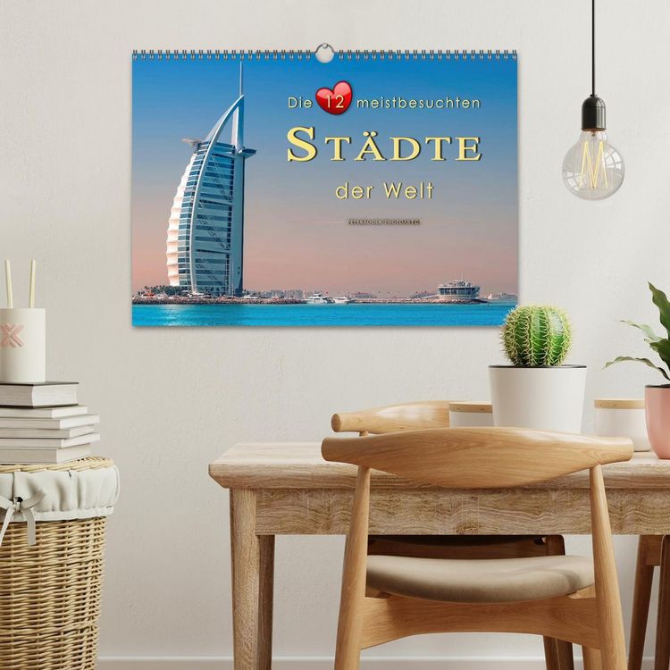 Produktbild: Die 12 meistbesuchten St&auml;dte der Welt (Wandkalender 2026 DIN A3 quer), CALVENDO Monatskalender