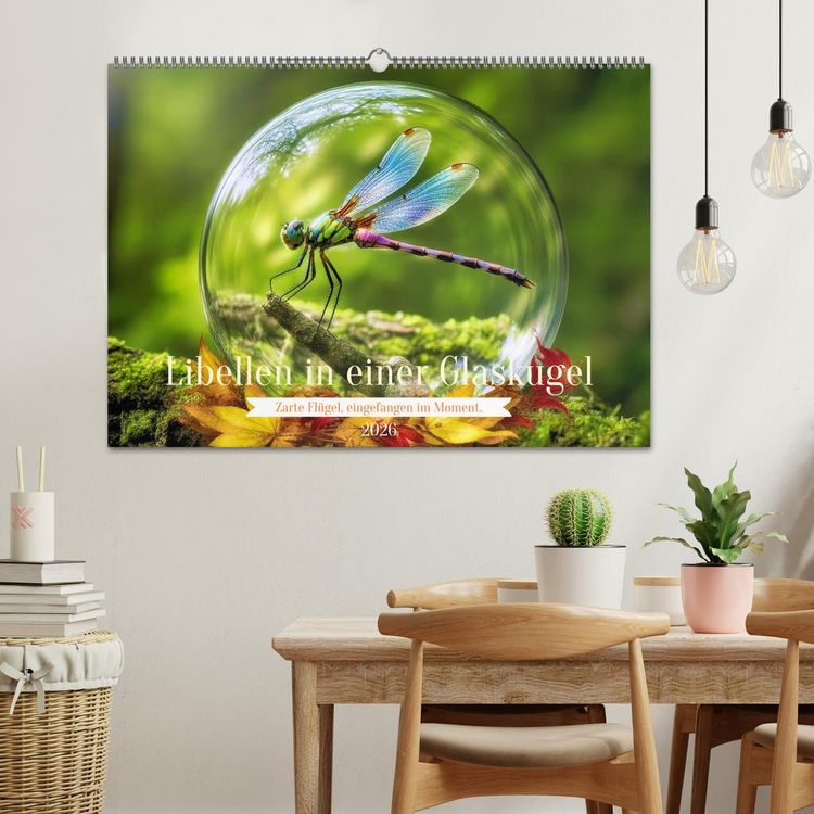 Produktbild: Libellen in einer Glaskugel (Wandkalender 2026 DIN A2 quer), CALVENDO Monatskalender