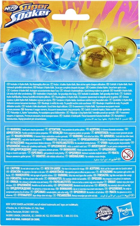 Produktbild: Hasbro F63935L0 - Nerf Super Soaker Hydro Balls, 6 St&uuml;ck, wiederverwendbar