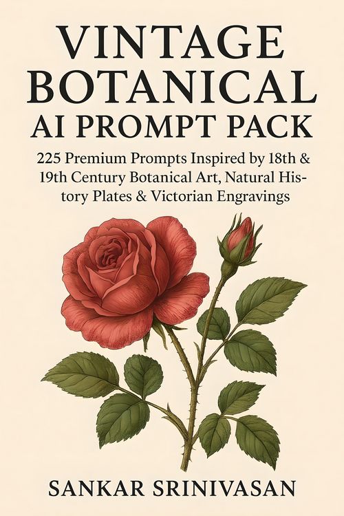 Produktbild: Vintage Botanical AI Prompt Pack