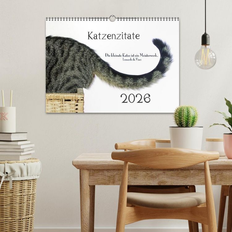 Produktbild: Katzenzitate 2026 (Wandkalender 2026 DIN A3 quer), CALVENDO Monatskalender