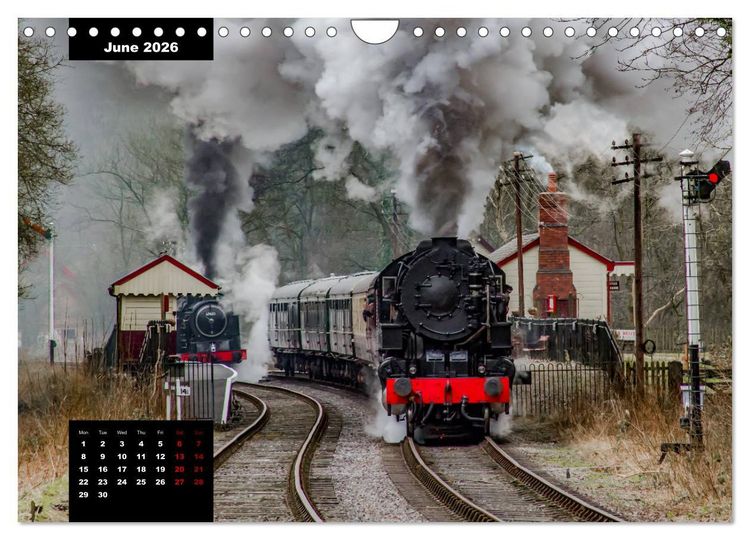 Produktbild: Assorted photographs of STEAM LOCOMOTIVES (Wall Calendar 2026 DIN A4 landscape), CALVENDO 12 Month Wall Calendar