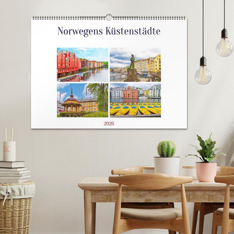 Produktbild: Norwegens K&uuml;stenst&auml;dte (Wandkalender 2026 DIN A2 quer), CALVENDO Monatskalender