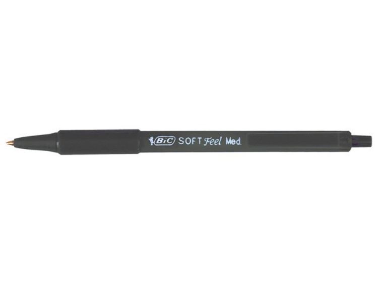 Produktbild: BIC Kugelschreiber Soft Feel 0.4mm schwarz, 12er Set