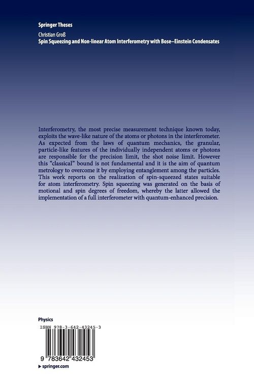 Produktbild: Spin Squeezing and Non-linear Atom Interferometry with Bose-Einstein Condensates