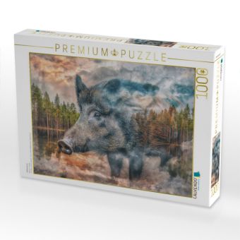 Produktbild: CALVENDO Puzzle Wildschwein | 1000 Teile Lege-Gr&ouml;&szlig;e 64x48cm Foto-Puzzle f&uuml;r gl&uuml;ckliche Stunden