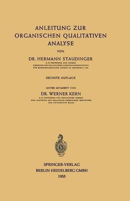 Produktbild: Anleitung zur organischen qualitativen Analyse
