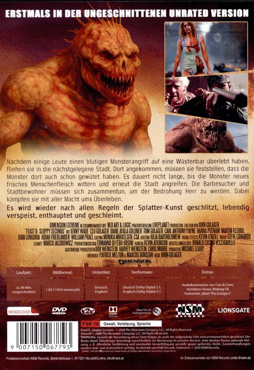 Produktbild: Feast II: Sloppy Seconds (unrated) (uncut)
