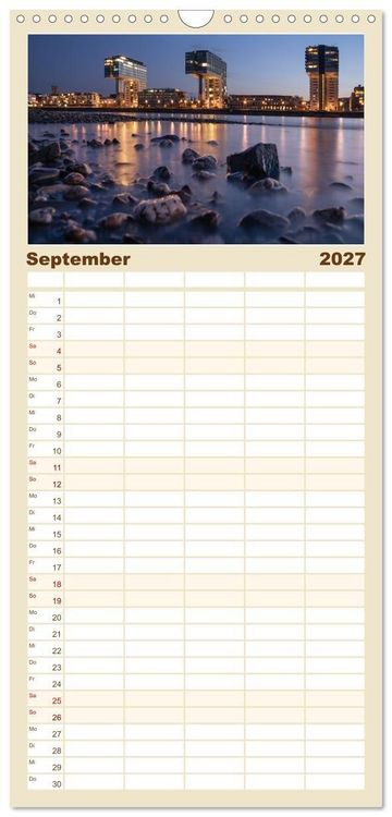Produktbild: Familienplaner 2027 - Urbane Impressionen: Domstadt K&ouml;ln - Lebensgef&uuml;hl am Rhein mit 5 Spalten (Wandkalender, 21 x 45 cm) CALVENDO