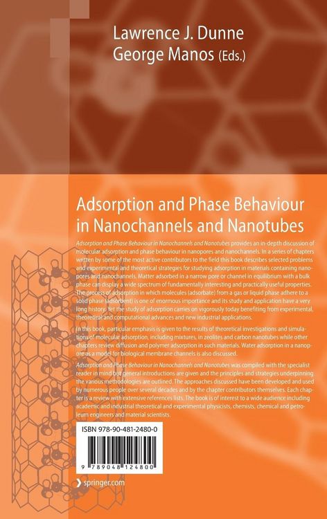 Produktbild: Adsorption and Phase Behaviour in Nanochannels and Nanotubes