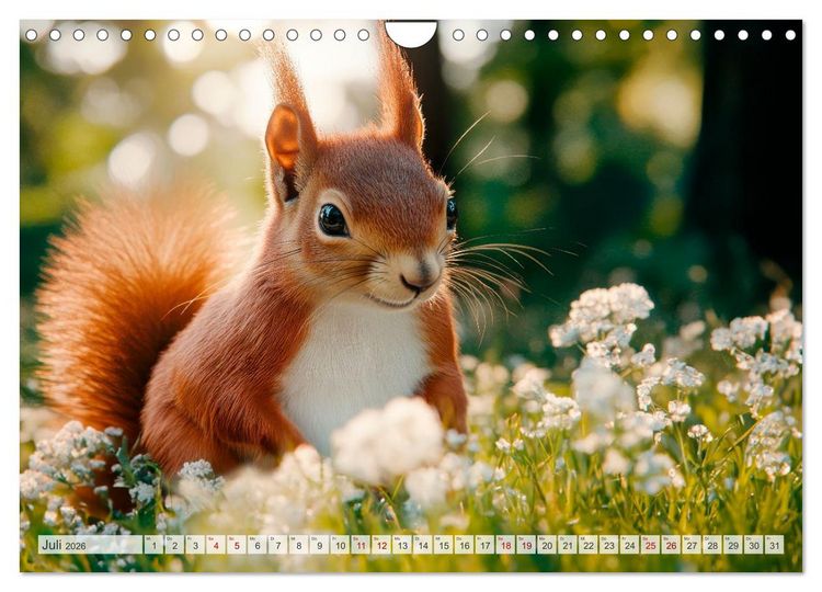 Produktbild: EICHH&Ouml;RNCHEN Niedliche kleine Wesen (Wandkalender 2026 DIN A4 quer), CALVENDO Monatskalender