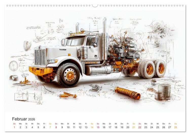 Produktbild: Trucks - Design Studien (hochwertiger Premium Wandkalender 2026 DIN A2 quer), Kunstdruck in Hochglanz