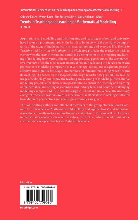 Produktbild: Trends in Teaching and Learning of Mathematical Modelling
