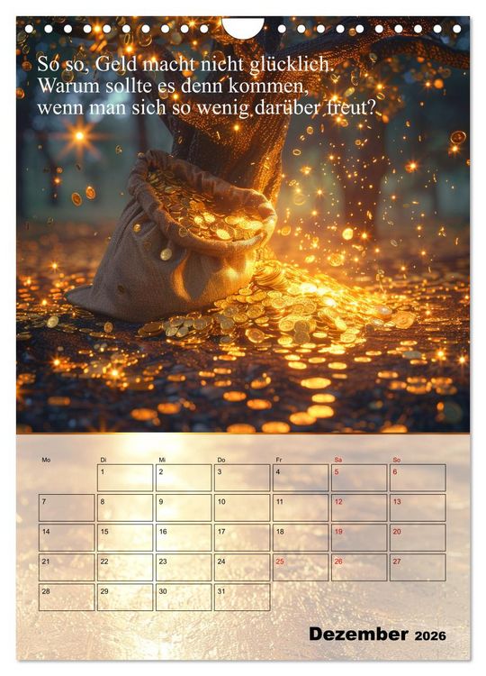 Produktbild: Der Geld-Anlock-Kalender (Wandkalender 2026 DIN A4 hoch), CALVENDO Monatskalender