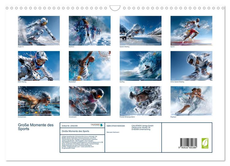 Produktbild: Gro&szlig;e Momente des Sports (Wandkalender 2026 DIN A3 quer), CALVENDO Monatskalender